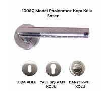 1006Ç Rozetli Paslanmaz Kapı Kolu #kirveliyapimarket