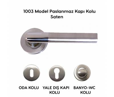 1003 Rozetli Paslanmaz Kapı Kolu #kirveliyapimarket
