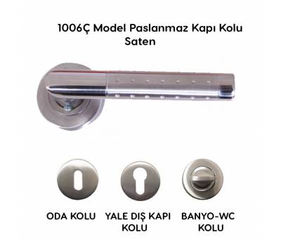 1006Ç Rozetli Paslanmaz Kapı Kolu #kirveliyapimarket
