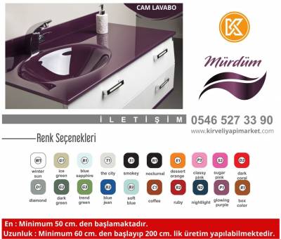 50*75 cm MÜRDÜM Cam Lavabo #kirveliyapimarket